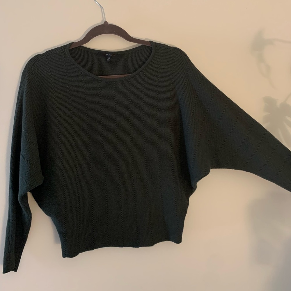 Winged cozy boat neck sweater